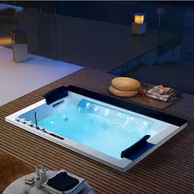 Double square recessed adult acrylic surf massage thermostatic heating 1 8 1 9 m couple big bathtub