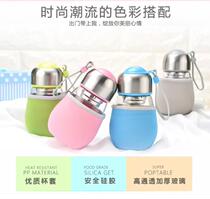 Brief Anecdote Water Bottle Glass Penguin Cup Male couple Water glass Students with hand cup portable filter with lid flower tea cup