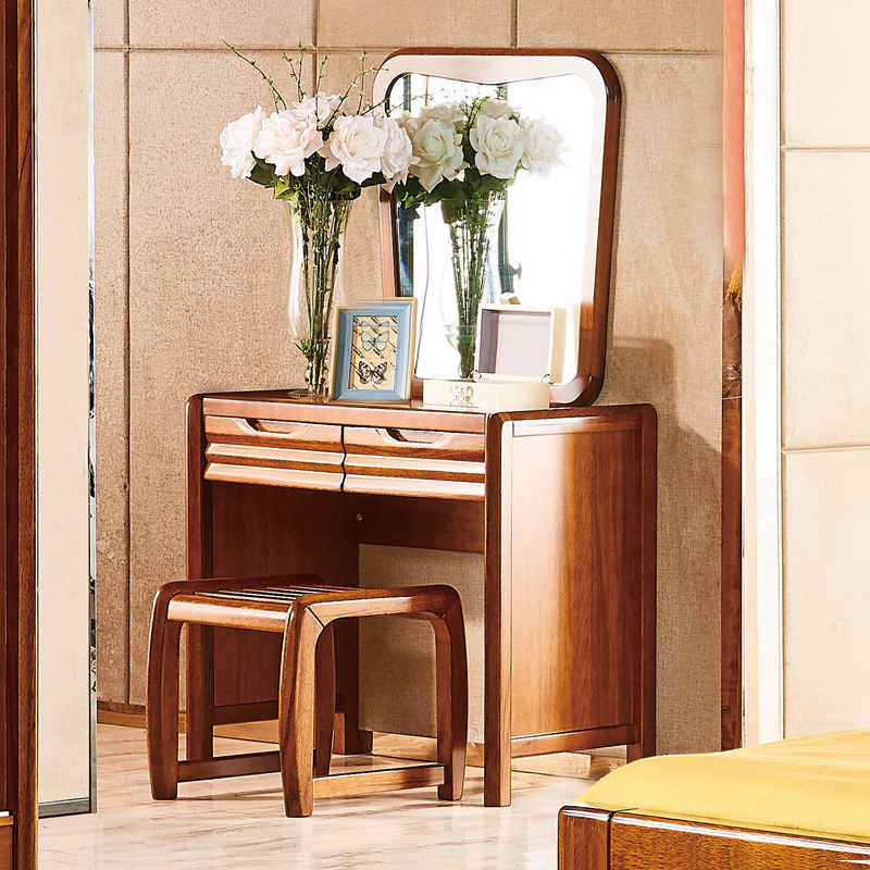 All solid wood dressing table walnut modern Chinese bedroom furniture dressing table small apartment makeup dressing table small