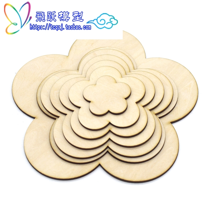 Plum Wood Board Profiled Assembly Wall Deco Wood Board DIY Handmade Colorful Graffiti Flowers Shape Plates