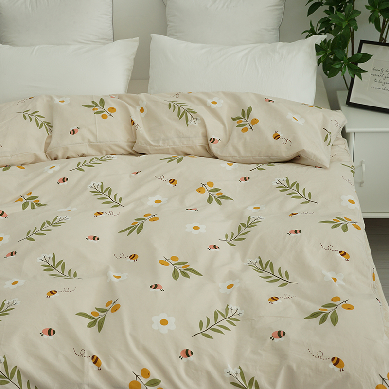 Plums pure cotton washed cotton quilts by cover cartoon children student single quilt cover single bed bedding