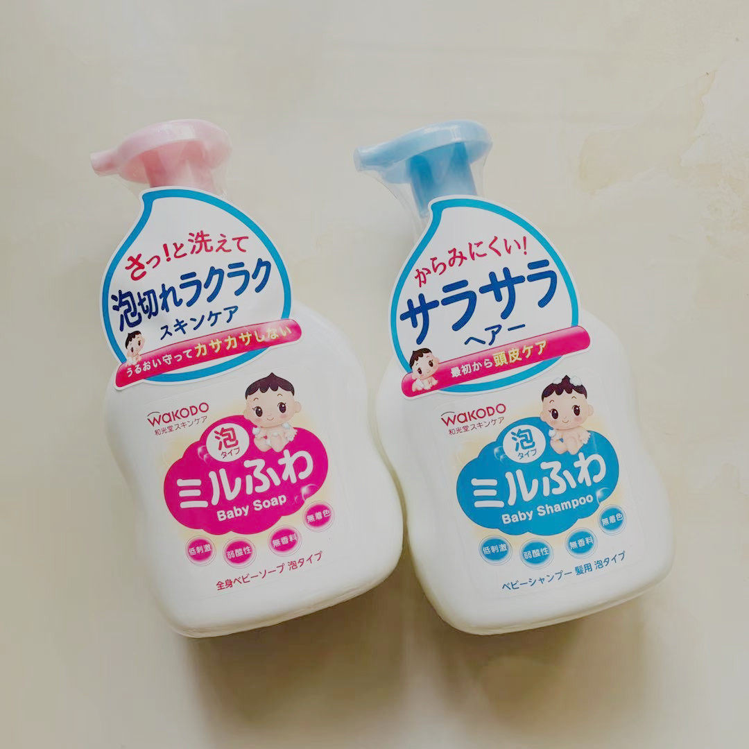 Spot and Hikarido Baby Shampoo Shower Gel Foam Type Fragrance Free Coloring 450ml