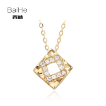 True Diamond Square Pending Fashion Personality 18K Diamond Necklace Short Clock Chain Accessories Han Edition