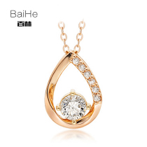 18K gold rose gold diamond necklace Han wind bone chain pendant female droplet diamond