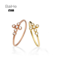 18K diamond ring simple personality Japanese and Korean Diamond Ring girl monocult ring