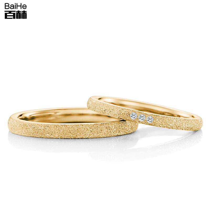 18K gold classic scrub on the ring marriage diamond ring couple custom platinum for ring ring girl