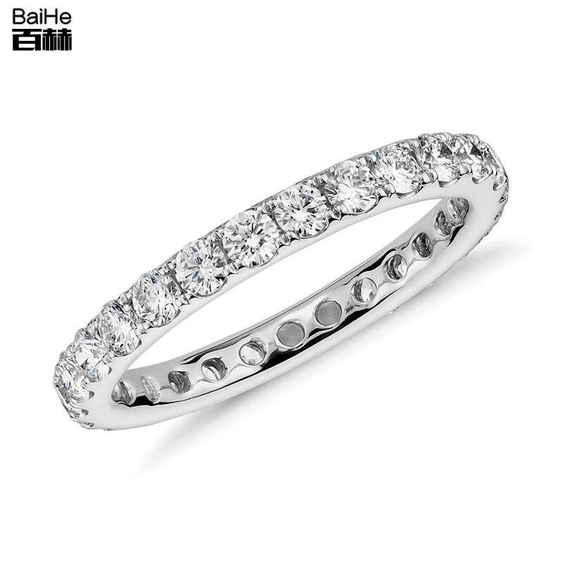 18K white gold diamond platoon ring full drill ring courting wedding engagement engagement wedding full drill of the ring female guard for the ring female