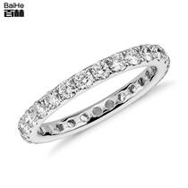 18K white gold diamond platoon ring full drill ring courting wedding engagement engagement wedding full drill of the ring female guard for the ring female