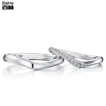 18K gold torsion arm row ring fashion marriage proposal wedding diamond ring couple ring diamond ring female can be customized Platinum