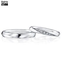 18K platinum rose gold gold proposal engagement wedding diamond ring couple pair ring diamond ring female custom Platinum