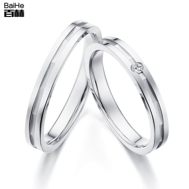 18K Golden Courting Wedding Diamond Rings Lovers to Ring Diamond Ring Women Customizable Platinum Rose Gold Pair