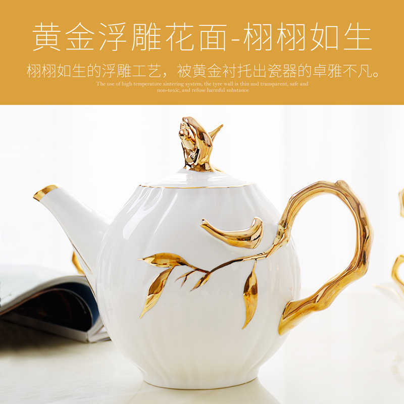 Tangshan ipads porcelain paint by hand coffee set between key-2 luxury villa example tea coffee set with cups and saucers