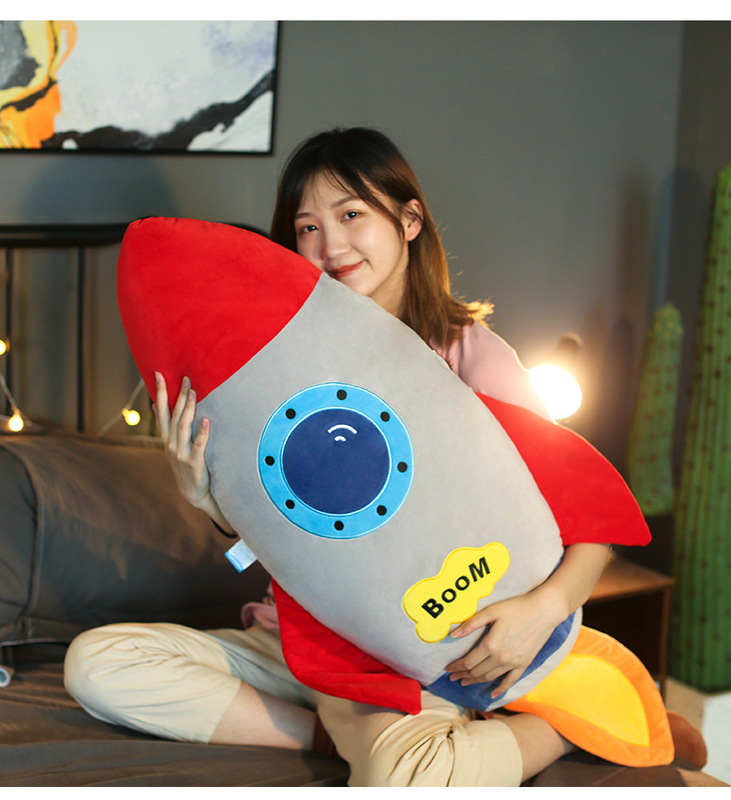 Creative Rocket Pillow Doll Plush Toy Bed Doll Cute Sleeping Companion Doll Children's Gift for Boys and Girls