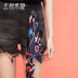 Yun siwood hoa muốn và in chim mùa hè váy cotton tinh khiết phụ nữ mới của một từ bị phá vỡ quần jean quần short nữ 16.551 