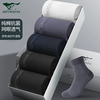 【Летняя хлопчатобумажная антибактериальная сетка】 белая 1 железо серого 1 темно -синий 1 черный 2