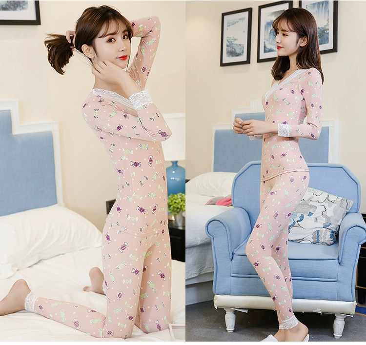 Quần lót nữ nữ mỏng mùa xuân cotton quần áo mùa thu quần dài nhung mỏng phù hợp với cơ thể bó sát cơ thể sinh viên đẹp bụng