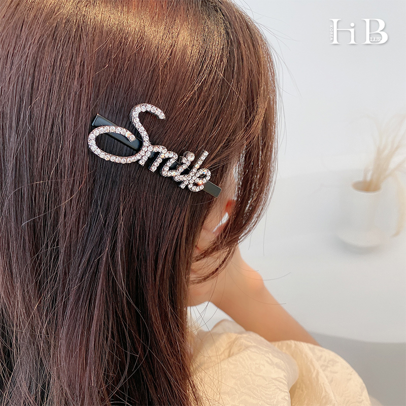 South Korea's Dongdaemun Network Red Alphabet Hairpin Clip Water Drill with clip-edge clip BB clip Cracked Hair Clip rear Brain Spoon's Sea Clip Woman