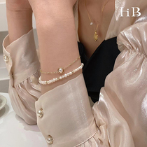 ins small crowddesign natural pearl double layer bracelet women light extravagant and small crowdsourced accessories for delicate delivery of girlfriends
