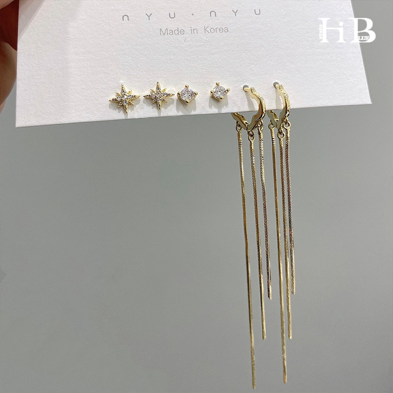 Advanced Sensation Streaming Su Long Prints Ear Accessories 2022 New Tide Earrings Ears Korean small crowdsourced Temperament Ear Buttresses women