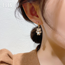 Ocean blue cute simple fashion wild cartoon Little Tiger earrings female autumn winter Net Red new earrings ear buckle