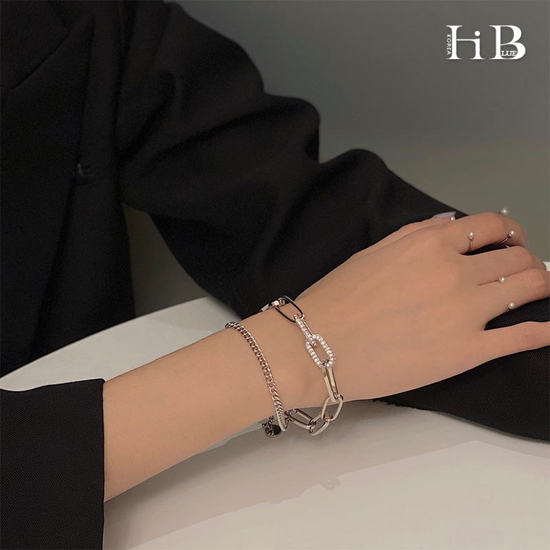 Double - layer Handle Girls Little Luxury Design of a minimal 925 pure silver bracelet bracelet bracelet bracelet bracelet
