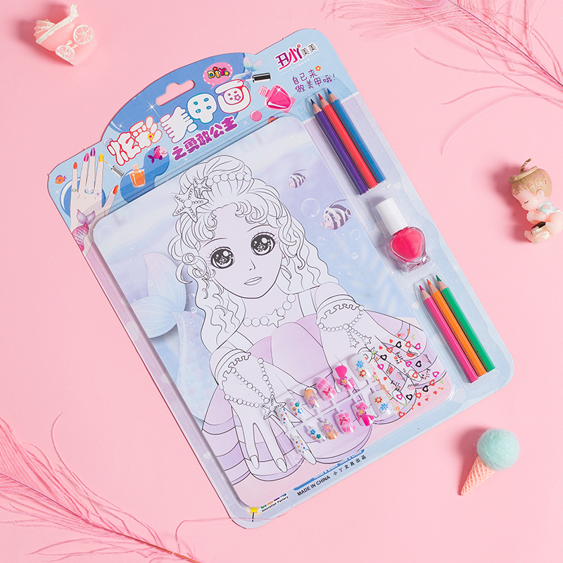 diy children color makeup beauty nail painting girl puzzle toy material bag gift ornament creative hand making toy