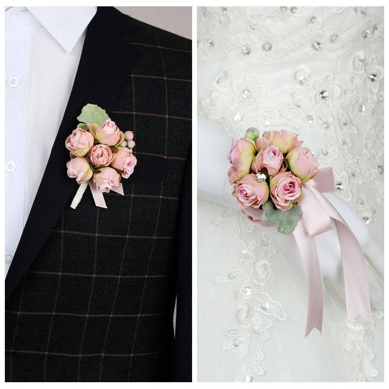 Wrist Flower Sister Hand Flower Wedding Korean Style Chest Flower Bride Groom Chest Flower Bridesmaid Group Flower