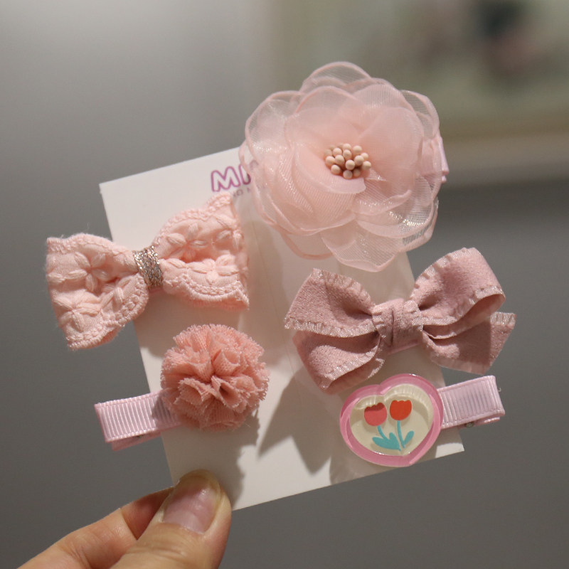 Milk Tea Color Small Flower Baby Cute Fetal Hair Clip Hair Accessories — 12