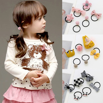 Childrens leather band cute cartoon fabric girl hair accessories headrope baby Hairband small rubber band does not hurt hair rope combination