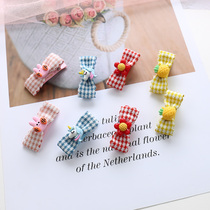 Childrens hair accessories cute plaid bow fruit baby hairclip a pair of net red hair accessories girl banghai clip Korean version
