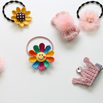 Cute Flowers Princess Head Accessories Cute Flowers Baby Hair Clip Children Hair Accessories Liu Haiclip Girl Leather Gluten Hair Rope Ring