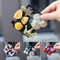 Childrens hairpin Princess crown Girls  hair accessories headdress Korean version baby hairpin set does not hurt hair Ishikawa impression