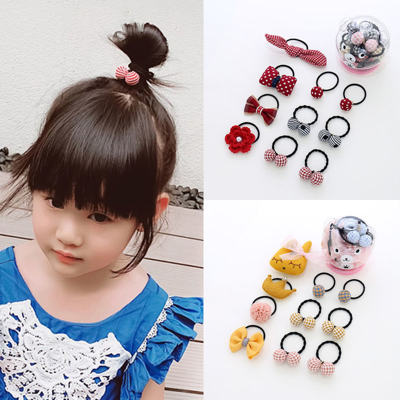 Children rubber gluten hair ring girl hair leather fascia baby hair ring No injury hair girl hair ring baby small hair ring rubber band