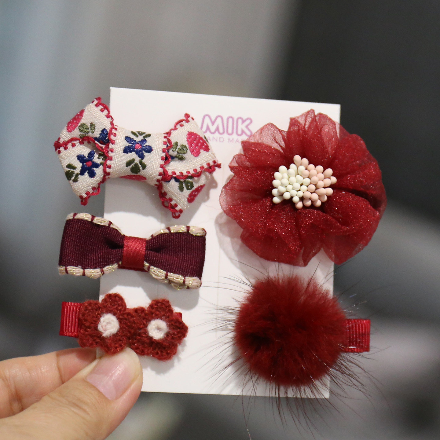 Milk Tea Color Small Flower Baby Cute Fetal Hair Clip Hair Accessories — 10