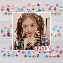 Childrens hair accessories cute candy color cartoon Net red grab clip 12 bags of girls hairclip headgear baby broken hairclip