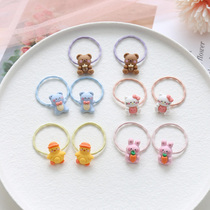 Children Hairband cute resin cartoon animal baby head rope a pair of girls rubber band does not hurt hair Japanese fresh