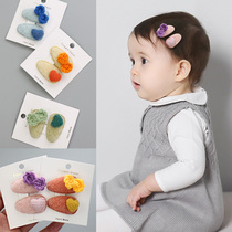 Cute baby hair accessories plush mini baby clip a pair of bow hairclip little girl headgear Girl clip