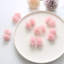 Childrens hair accessories grab clip winter mink hair ball girl hairclip girl hair clip Korean style boutique baby