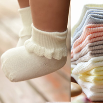 Baby socks spring and autumn cotton thread lace baby socks baby socks cotton handmade boneless sewing childrens socks