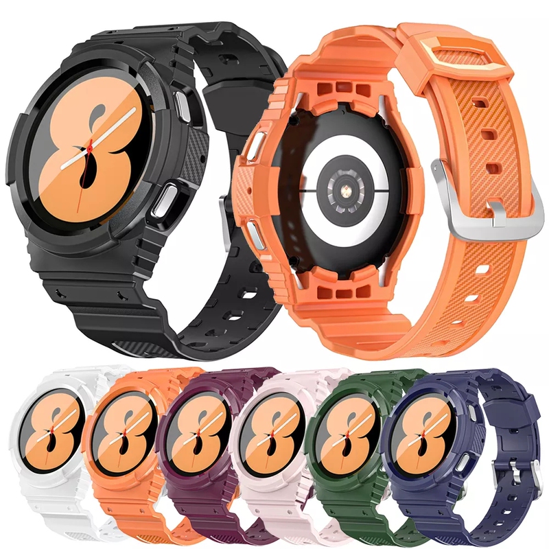 Suitable for Samsung Galaxy Watch 4/5 40/44mm Sports Model Tpu Integrated Silicone Strap Protective Case