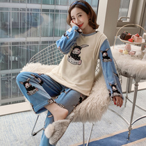 Confinement clothes autumn and winter postpartum cotton thickened air cotton pregnant women pajamas winter December 11 breastfeeding feeding discharge