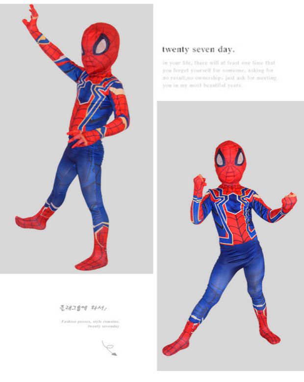 Giáng sinh Năm mới Ngày thiếu nhi Ngày Spider-Man Tights Cosplay Trẻ em dành cho người lớn Thiết lập trang phục biểu diễn màu đỏ và màu xanh - Cosplay cosplay