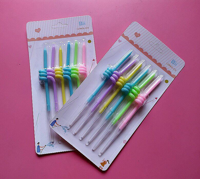 Thumbs Up Birthday Cake Candle Curve Colored Curved Candle Baking Smokeless Candle Cake Decorating Supplies