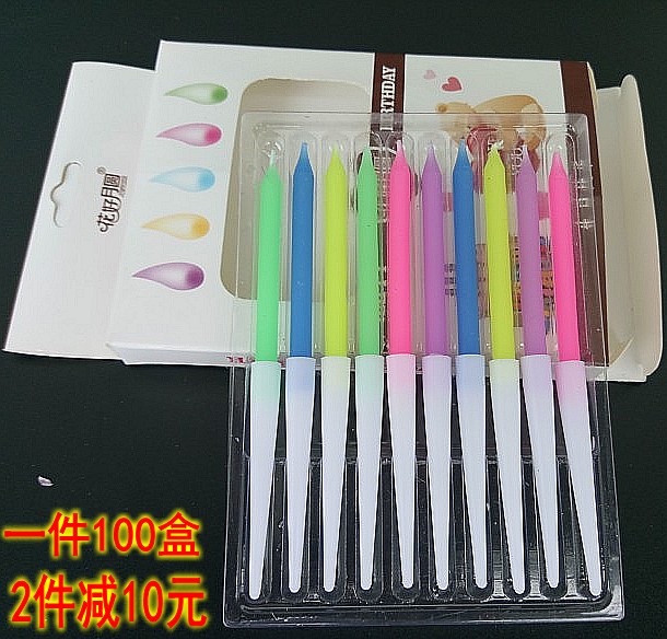 Birthday Candle Creative Digital Color With Five Colors Candles Party Candle Romantic Items 100 Boxed