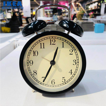 IKEA DKA mute alarm clock dormitory retro clock can be timed black white and green without seconds bedside alarm clock
