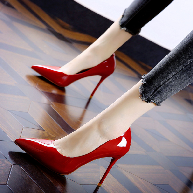 High-Heeled Shoes for Women 2026 Spring and Autumn New Style Elegant Goddess Style Red Pointed Toe Stiletto Heels Comfortable Professional Shallow Mouth Single Shoes