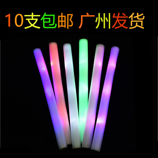 Sponge fluorescent stick foam flash stick concert ຂະຫນາດໃຫຍ່ fluorescent stick ເອເລັກໂຕຣນິກ glow ສີທີ່ກໍາຫນົດເອງຖິ້ມໄດ້