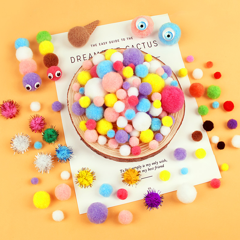 10 color mixing DIY handmade material plush ball nursery color fur balls children mealor puzzle