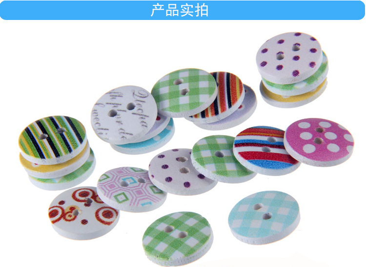 Gỗ handmade nút trẻ em sáng tạo hoạt hình dễ thương DIY màu handmade nút búp bê trang trí thiệp handmade