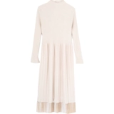 Длинное трикотажное платье, ретро юбка, средней длины, высокий воротник